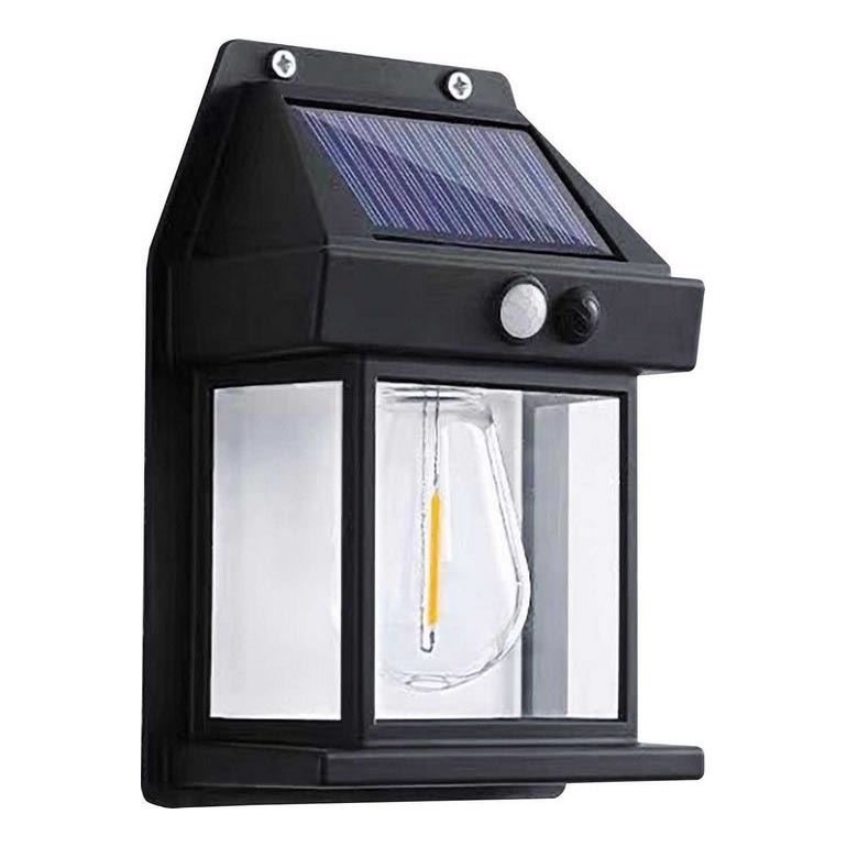LED Соларен аплик със сензор LANTER LED/1W/3,7V 1200 mAh IP44 черен