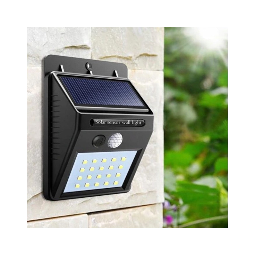 LED Соларен аплик със сензор LED/0,55W/3,7V 1200 mAh IP65