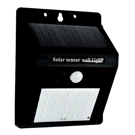 LED Соларен аплик със сензор LED/0,55W/3,7V 1200mAh 6500K IP65