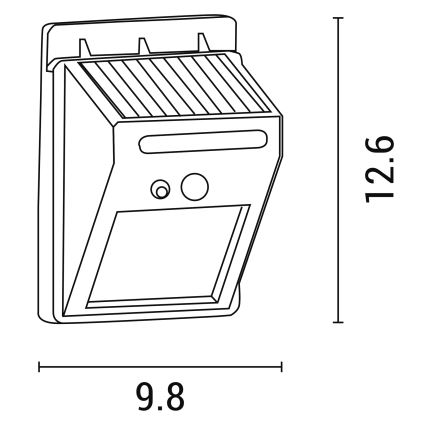 LED Соларен аплик със сензор LED/0,55W/3,7V 1200mAh 6500K IP65