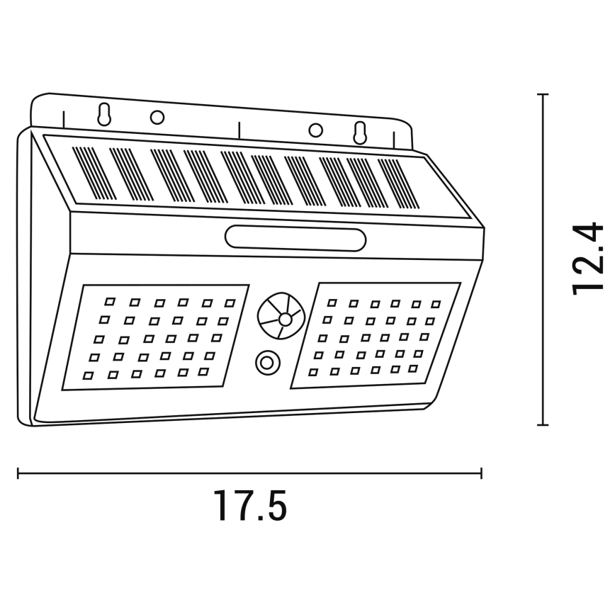 LED Соларен аплик със сензор LED/1,2W/3,7V 6500K IP65