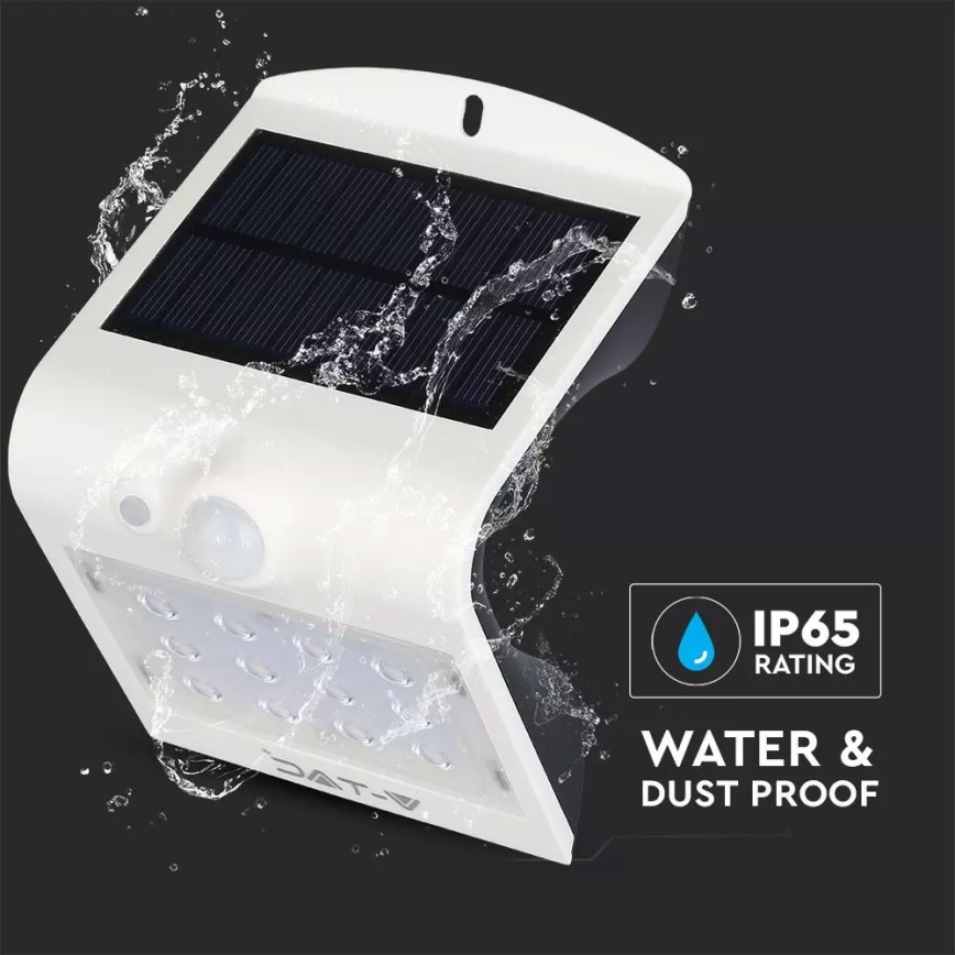 LED Соларен аплик със сензор LED/1.5W/3,7V IP65 1200 mAh