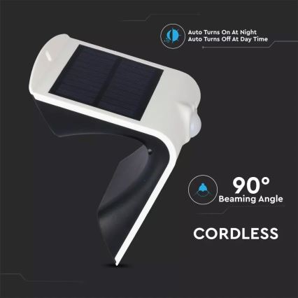 LED Соларен аплик със сензор LED/1.5W/3,7V IP65 1200 mAh