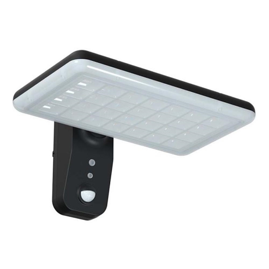 LED Соларен аплик със сензор LED/15W/3,2V 4000K/6000K IP65 6000 mAh черен