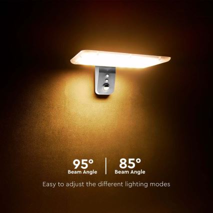 LED Соларен аплик със сензор LED/15W/3,2V 4000K/6000K IP65 6000 mAh бял