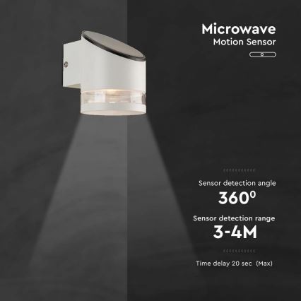 LED Соларен аплик със сензор LED/1W/3,7V IP54 3000K 1200 mAh бял