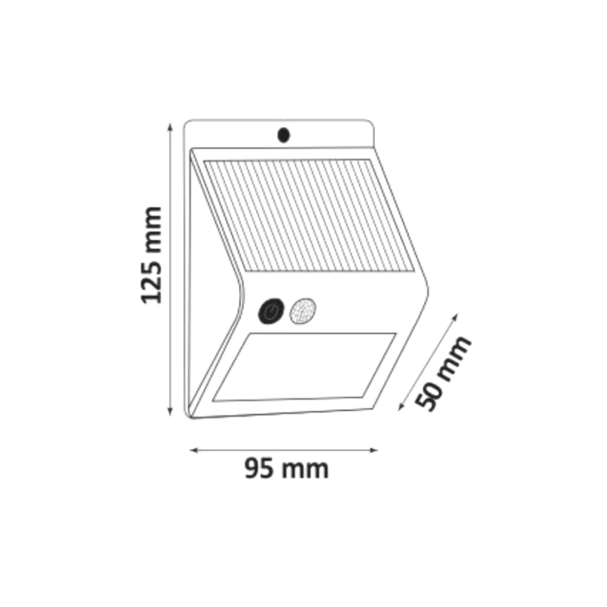 LED Соларен аплик със сензор LED/2,2W/3,7V 2200 mAh IP44