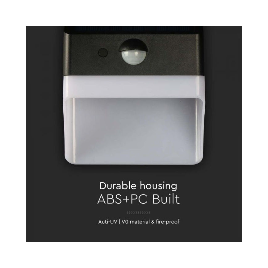 LED Соларен аплик със сензор LED/2W/3,7V 4000K IP65 1200 mAh
