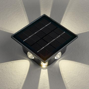 LED Соларен аплик със сензор LED/2W/5V IP54