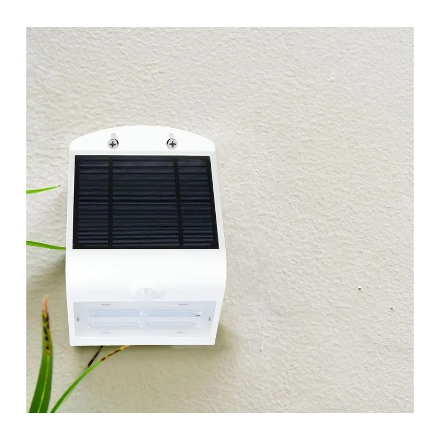 LED Соларен аплик със сензор LED/3W/3,7V 3000/4000K IP65 2000 mAh бял