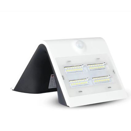 LED Соларен аплик със сензор LED/3W/3,7V 3000/4000K IP65 2000 mAh бял