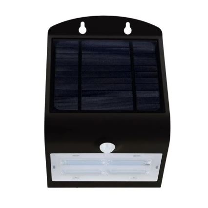 LED Соларен аплик със сензор LED/3W/3,7V 3000/4000K IP65 черен