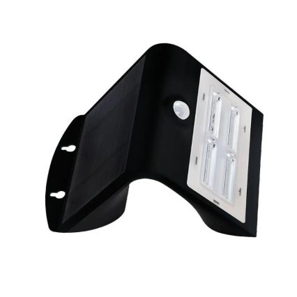 LED Соларен аплик със сензор LED/3W/3,7V 3000/4000K IP65 черен
