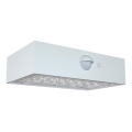 LED Соларен аплик със сензор LED/3W/3,7V 3000K/4000K IP65 бял