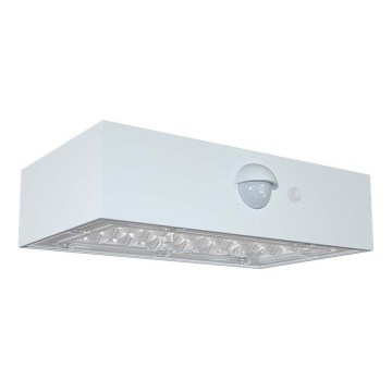 LED Соларен аплик със сензор LED/3W/3,7V 3000K/4000K IP65 бял