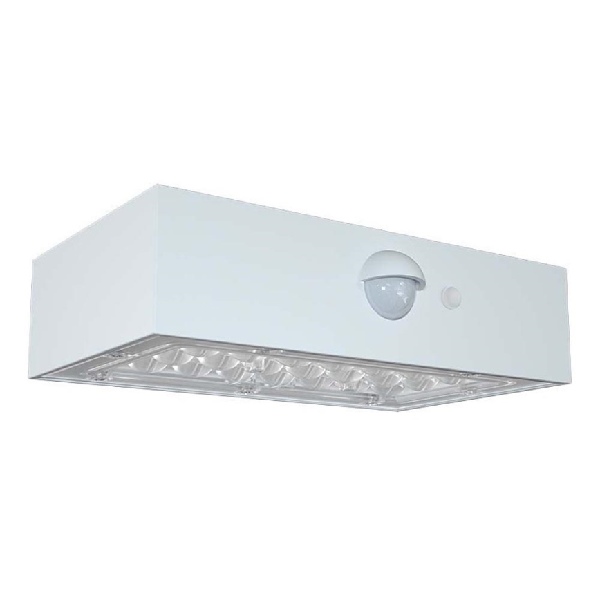 LED Соларен аплик със сензор LED/3W/3,7V 3000K/4000K IP65 бял