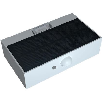 LED Соларен аплик със сензор LED/3W/3,7V 3000K/4000K IP65 бял