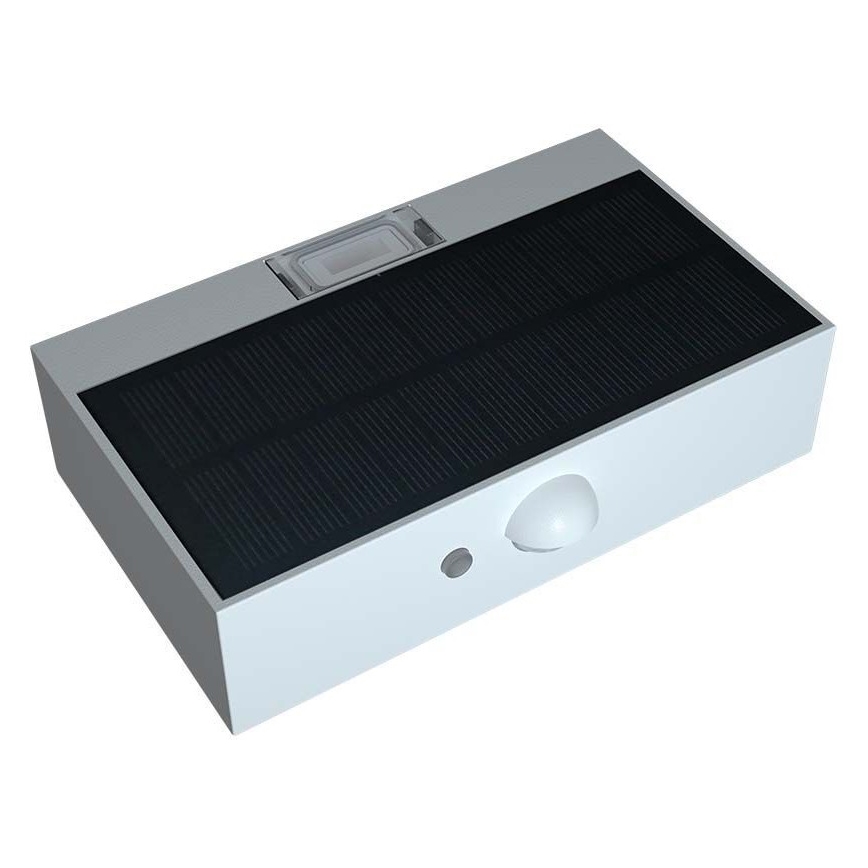LED Соларен аплик със сензор LED/3W/3,7V 3000K/4000K IP65 бял