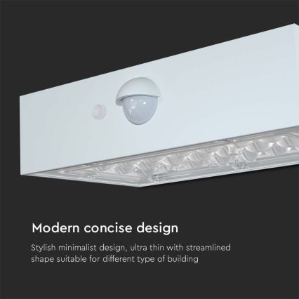 LED Соларен аплик със сензор LED/3W/3,7V 3000K/4000K IP65 бял