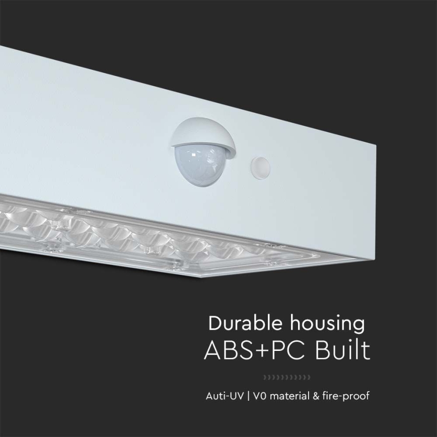 LED Соларен аплик със сензор LED/3W/3,7V 3000K/4000K IP65 бял