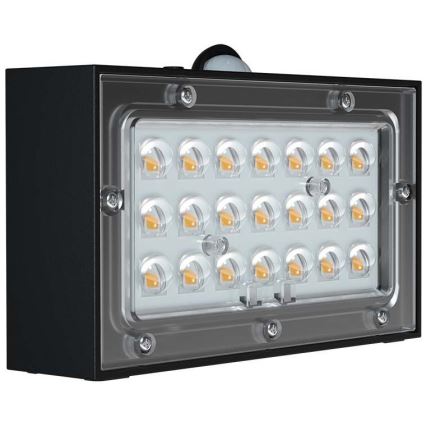 LED Соларен аплик със сензор LED/3W/3,7V 3000K/4000K IP65 черен