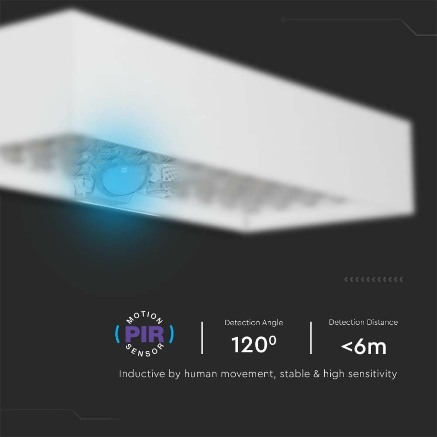 LED Соларен аплик със сензор LED/6W/3,7V IP65 4000K 3000 mAh бял