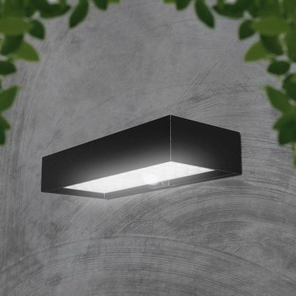 LED Соларен аплик със сензор LED/6W/3,7V IP65 4000K 3000 mAh черен
