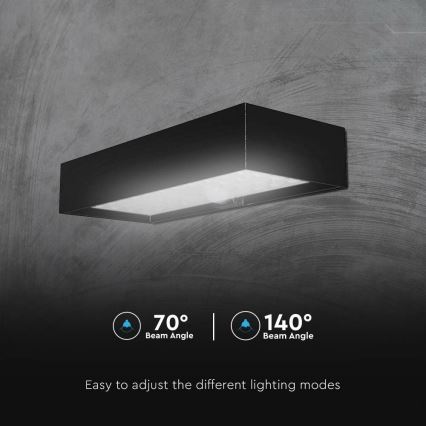LED Соларен аплик със сензор LED/6W/3,7V IP65 4000K 3000 mAh черен