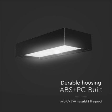 LED Соларен аплик със сензор LED/6W/3,7V IP65 4000K 3000 mAh черен