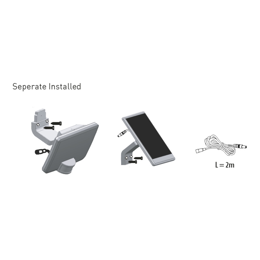 LED Соларен аплик със сензор LED/8W/3,7V 2000 mAh IP54