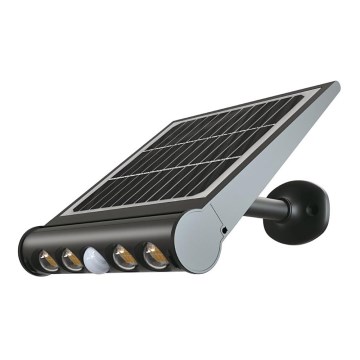 LED Соларен аплик със сензор LED/8W/3,7V IP65 4000K