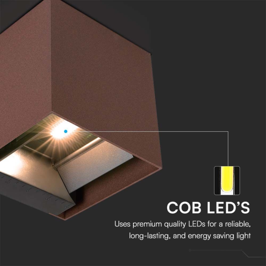 LED Соларен аплик със сензор LED/9W/3,7V IP65 4000K кафяв