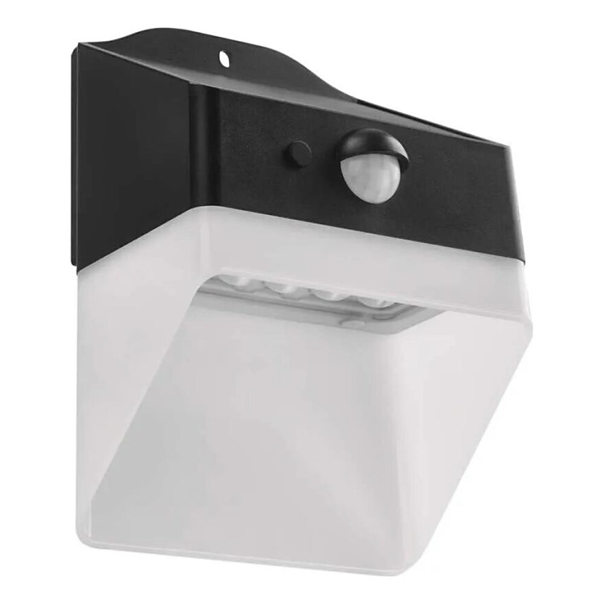 LED Соларен аплик със сензор LUMI LED/3,7W IP65 черен