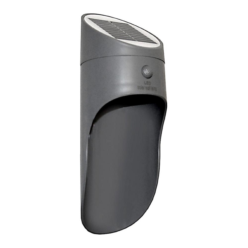 LED Соларен аплик със сензор PALESA LED/1W/3,7V IP65 1800 mAh сив