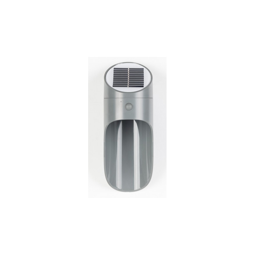 LED Соларен аплик със сензор PALESA LED/1W/3,7V IP65 1800 mAh сив