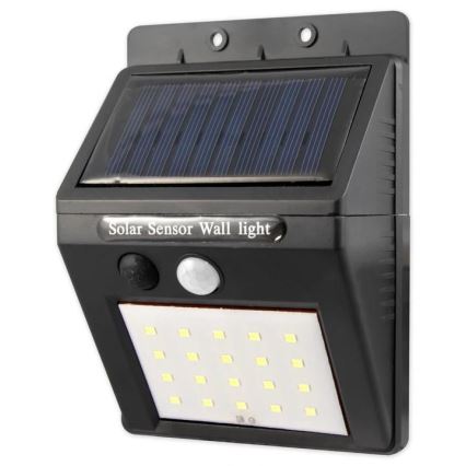 LED Соларен аплик със сензор с външен панел LED/0,55W/3,7V 1200 mAh IP65
