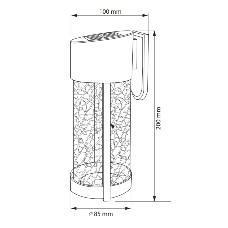 LED Соларен аплик VETRO LED/1,2V 600 mAh IP44
