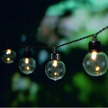 LED соларен декоративен гирлянд 20xLED/8 функции 500 mAh 7,6 m IP67 топло бяло