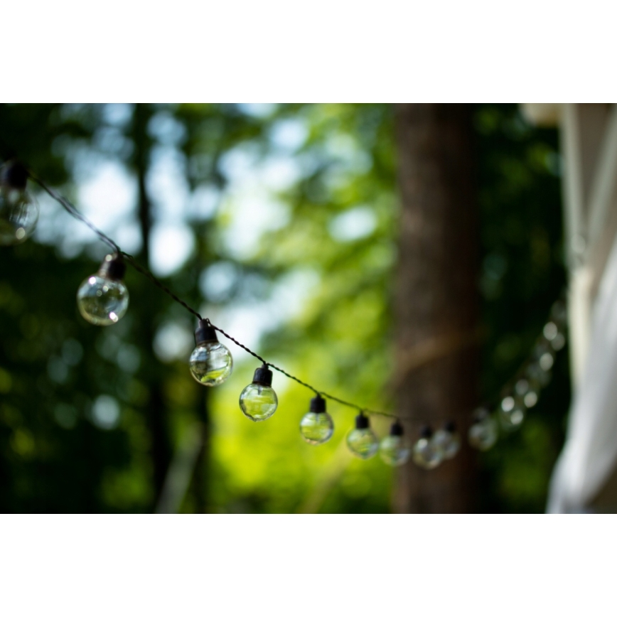 LED соларен декоративен гирлянд 20xLED/8 режима 500 mAh 7,6 m IP67 топла бяла светлина