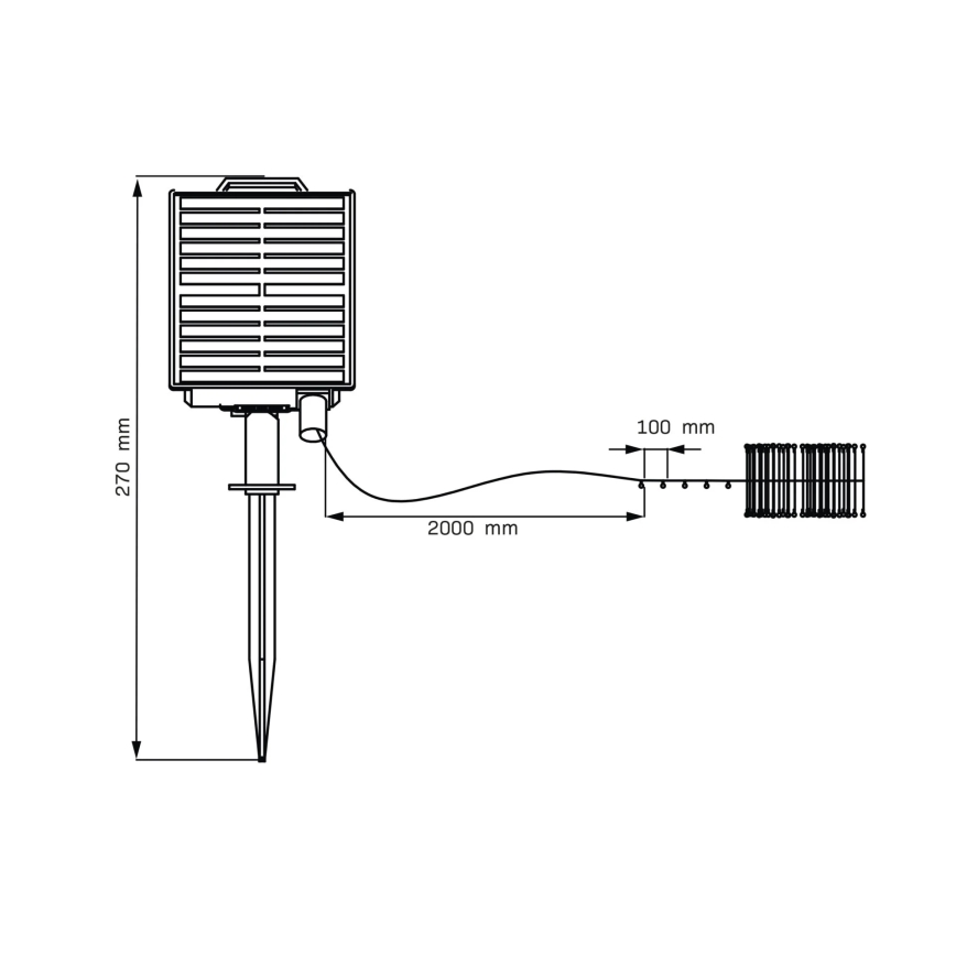 LED Соларен декоративни лампички LED/3,7V 1800 mAh 10 m IP44 + дистанционно управление