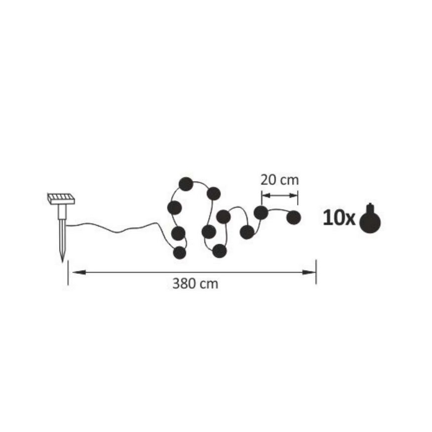 LED Соларен декоративни лампички LED/1,2V 300 mAh 3,8 m IP44