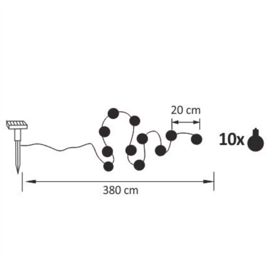 LED Соларен декоративни лампички LED/1,2V 300 mAh 3,8 m IP44
