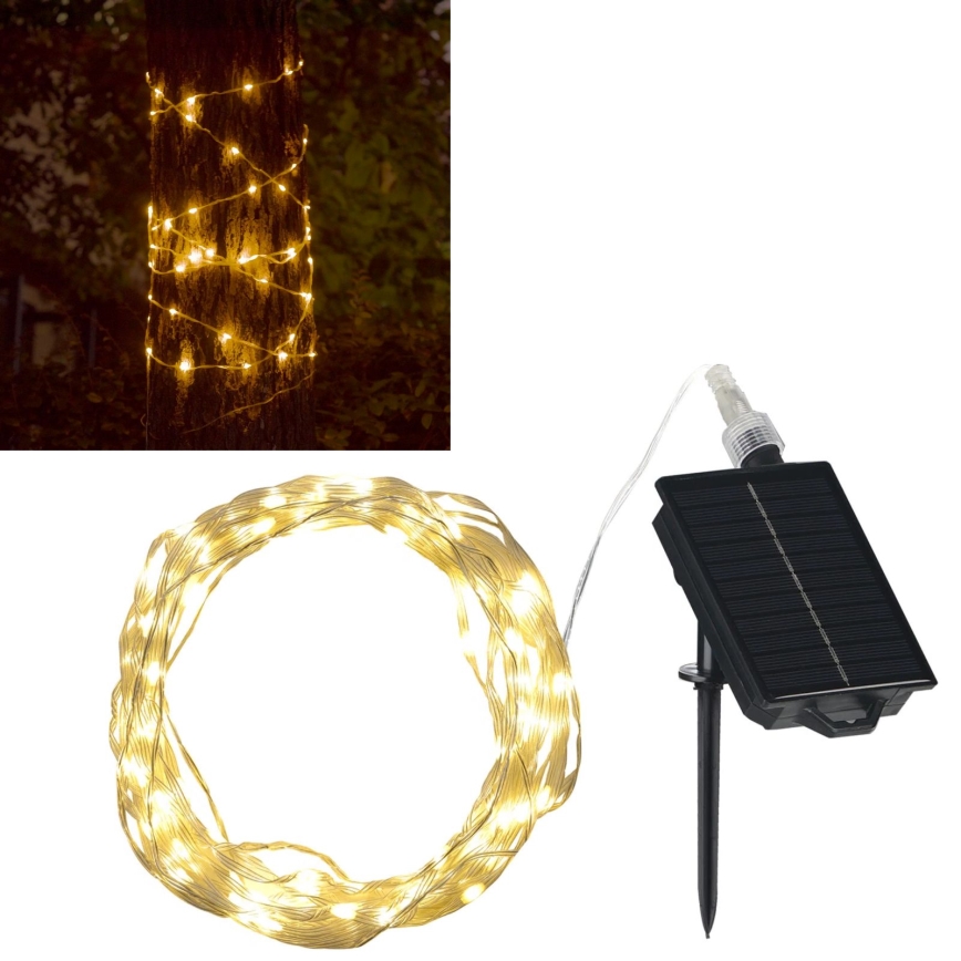 LED Соларен декоративни лампички LED/3,7V 1800 mAh 10 m IP44 + дистанционно управление