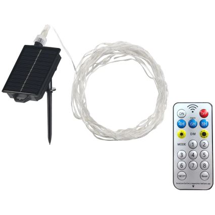 LED Соларен декоративни лампички LED/3,7V 1800 mAh 10 m IP44 + дистанционно управление