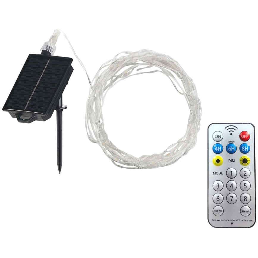 LED Соларен декоративни лампички LED/3,7V 1800 mAh 10 m IP44 + дистанционно управление