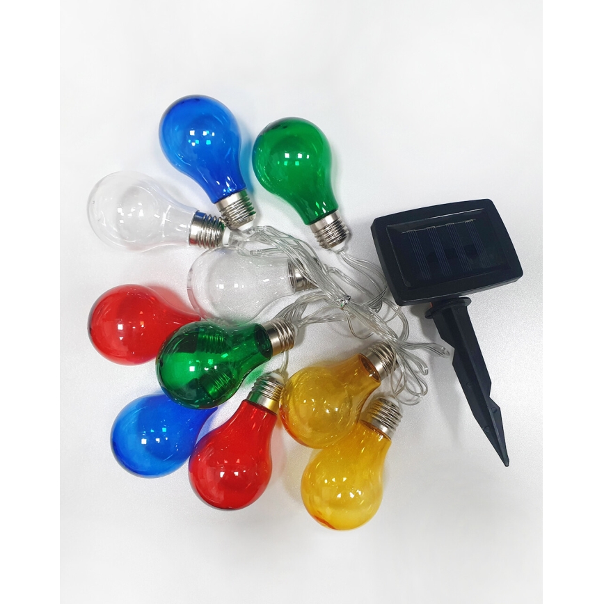LED Соларен екстериорен верига 10xLED/1,2V 300 mAh 2,2 m IP44 многоцветен