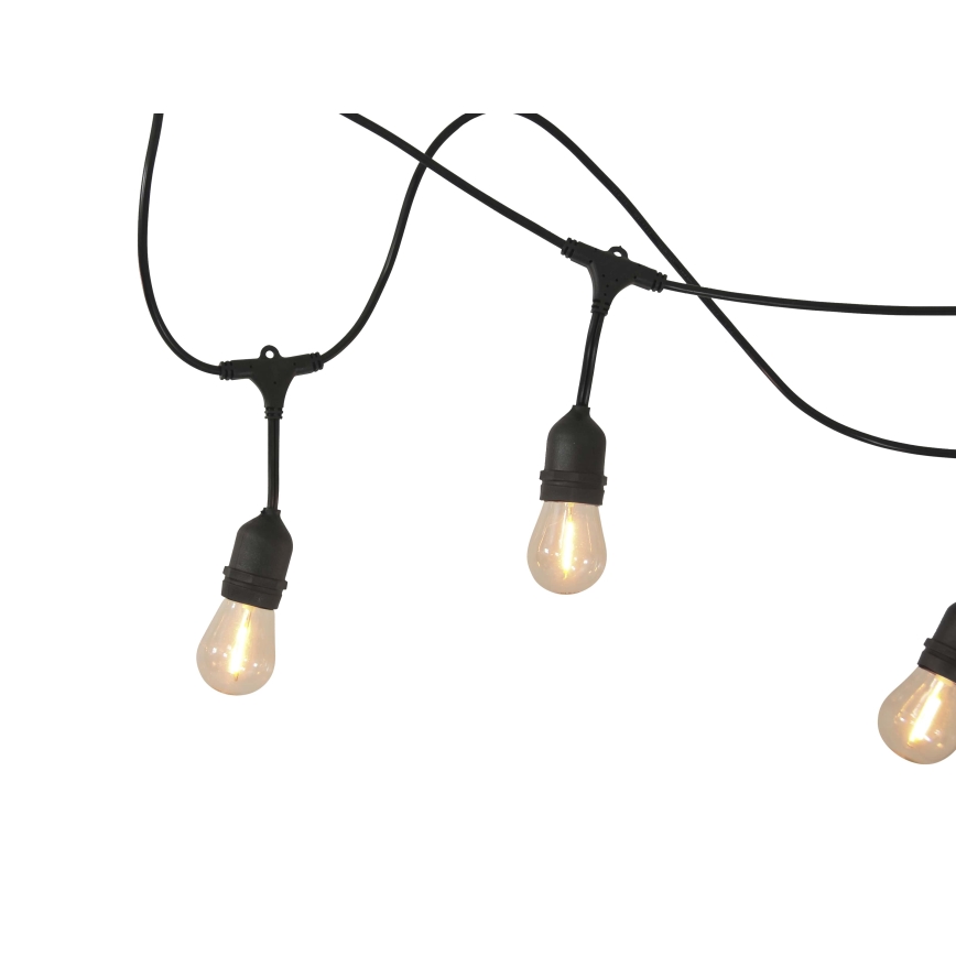 LED Димируем соларен екстериорен верига PARTY 10xE27/3,7V 1800 mAh 10 m IP44 + дистанционно управление