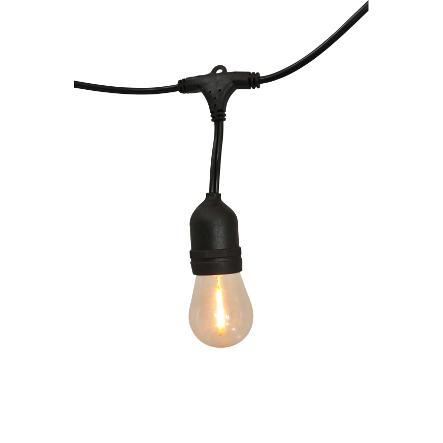 LED Димируем соларен екстериорен верига PARTY 10xE27/3,7V 1800 mAh 10 m IP44 + дистанционно управление