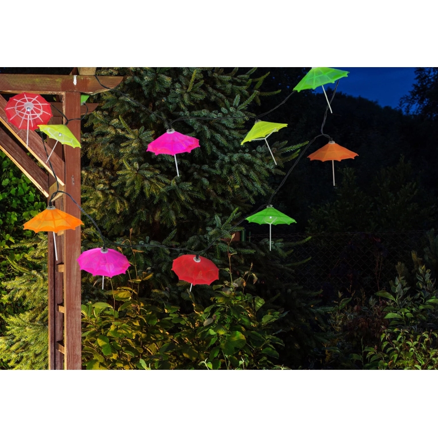 LED соларен гирлянд 10xLED/1,2V 300 mAh 3,8 m IP44 чадъри