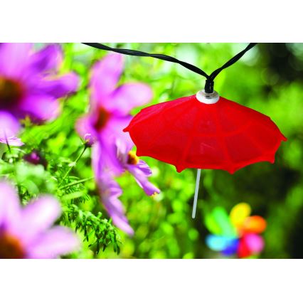 LED соларен гирлянд 10xLED/1,2V 300 mAh 3,8 m IP44 чадъри